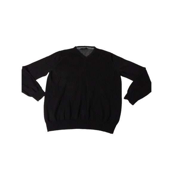 Foxcroft Cashmere Blend Sweater Large Black Pullover V Neck Old Money Capsule - Picture 1 of 9